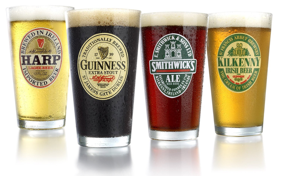Set of 4 Irish Beer Glasses